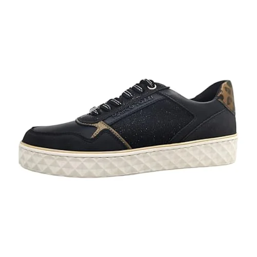 MARCO TOZZI Laced 2 23762 43 sneakers för kvinnor, Svart kam, 38 EU 4064232052851