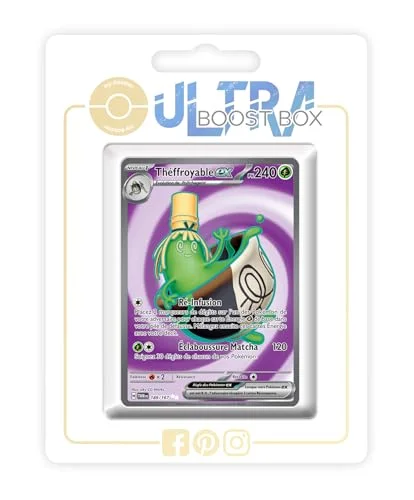 Théfroyable ex (Sinistcha ex) 189/167 Shiny Full Art Ultraboost X Écarlate et Violet 6 Mascarade Crépusculaire Box med 10 franska Pokémon kort 3701604919626