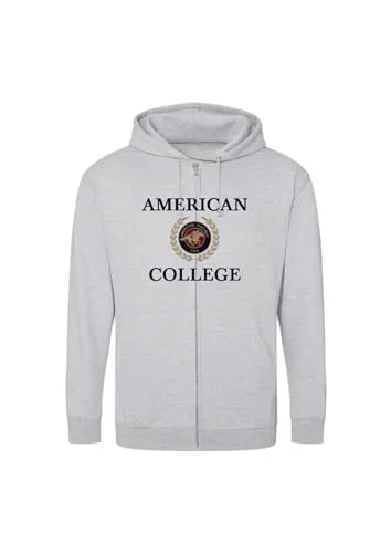 AMERICAN COLLEGE USA tröja med tryck varma kläder unisex barn pojkar och flickor casual modell ACSZW7 MELL grå 16 år, Färg: grå, �r 3666052678047