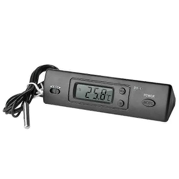 -1 Biltermometer LCD-display C/F Klocka Temperatursensor Styrenhet Inomhus Utomhus Termostat med Sond Black 260707zxfr144 -1 Biltermometer LCD-display C/F Klocka Temperatursensor Styrenhet Inomhus Utomhus Termostat med Sond Black 260707zxfr144