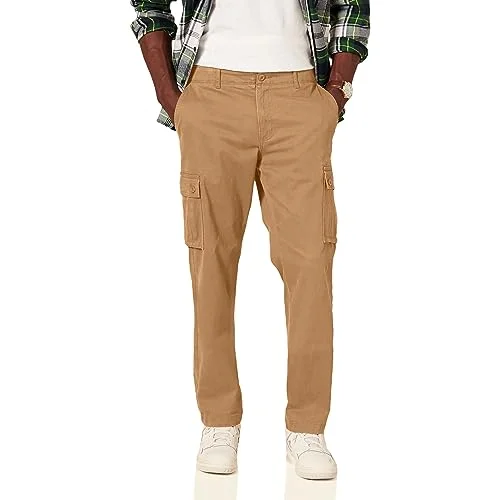 Amazon Essentials Men's Stretchiga cargobyxor med rak passform (finns i Big & Tall), Mörk kaki brun, 30W / 30L 191770914755