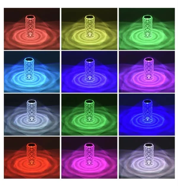 1-delad kristall diamant skrivbordslampa, 16 färger USB uppladdningsbar touch FD13-1263 1-delad kristall diamant skrivbordslampa, 16 färger USB uppladdningsbar touch FD13-1263