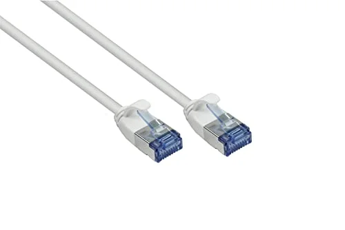 Good Connections Cat. 6 A smal patchkabel 1 m U/FTP 10 Gbit/s och 500 MHz kopparledare CU halogenfri LSZH RNS snäppskydd tunn nätverkskabel/LAN kabel vit 4014619603718