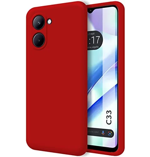 Ultra mjukt flytande silikonfodral för Realme C33 Färg Röd 8434844862289