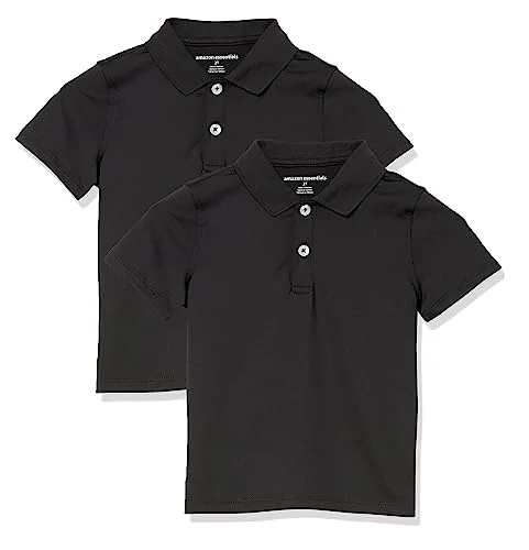 Amazon Essentials kortärmade polotröjor för pojkar, paket med 2, svart, Medium 196433037383