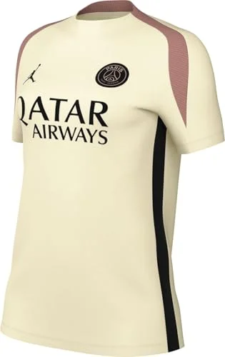 Nike PSG skjorta W Nk Df Strk Ss Top K 3R, Pale Ivory/Black/Rust Rosa/Svart, FQ2486 111, XL 197595229340