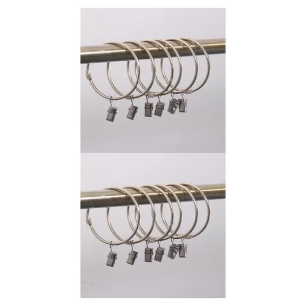 1/2/3/5 12st Gardinringkrok med klämmor med ögon Portable Silver 30mm 2Set 6b888c1003