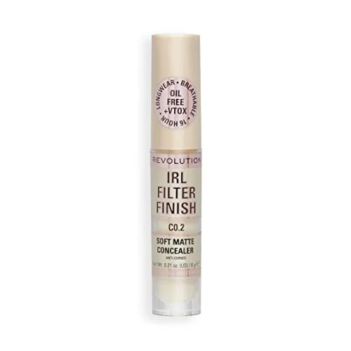 Makeup Revolution, IRL Filter Finish Concealer, Medium till full opacitet, C0.2, 6 g 5057566614573