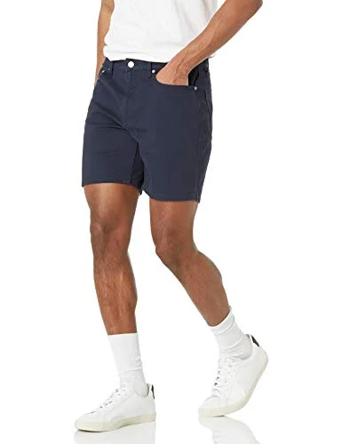 Amazon Essentials Men's Stretchiga shorts 23 cm (9 tum) smal passform innersöm med 5 fickor, Midnattsblå, 30 195111302294