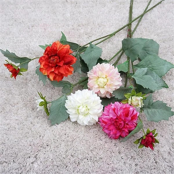 1 Gren Konstgjord Blomma Frisk Hållbar Attraktiv 2 Huvuden Romantisk Konstgjord Dahlia Blomma Med Stjälk Fotograferingsrekvisita ETOQ-90048 1 Gren Konstgjord Blomma Frisk Hållbar Attraktiv 2 Huvuden Romantisk Konstgjord Dahlia Blomma Med Stjälk Fotograferingsrekvisita ETOQ-90048
