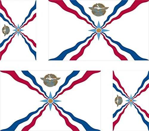 4 x bilklistermärke dekal cykel laptop resväska flagga Assyrie Assyrisk 3700868720054