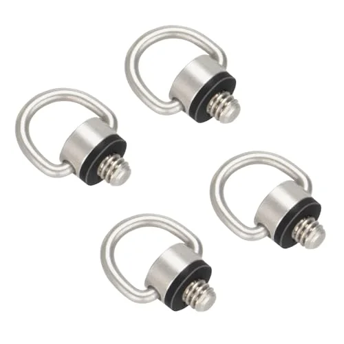 4 st D ring kameraremskruvar, snabbfästande skruvar för kamerarem, kamerastativ, selfiepinnar, actionkamerastativ och SLR kameror. (Skruvar) 793101761238