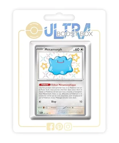 Métamorph (Ditto) 201/091 Shiny - Ultraboost X Écarlate et Violet 4.5 Destinées de Paldea Box med 10 franska Pokémon-kort 3701604931994