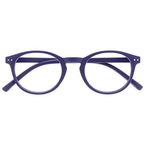 OPULIZE Zen läsglasögon coola runda ramar fjädergångjärn repbeständiga släta matt lila män kvinnor R24 5 +3,00 5055955368434