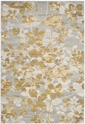 Safavieh Evoke kollektion EVK236P Vintage blommig grå och guld matta modern 5'1" x 7'6" Grau/Gold 889048157620