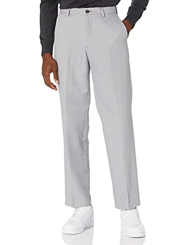 Amazon Essentials herr klassisk passform expanderbar midja platt framsida klänningsbyxa, ljusgrå, 35 B x 32 L 195111841472