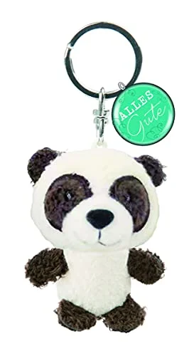 NICI 47536 nyckelring 7 cm bra lyckobringare Panda hänge för nyckelband, nyckelknippa och nyckelkedja, vit/svart 4012390475364