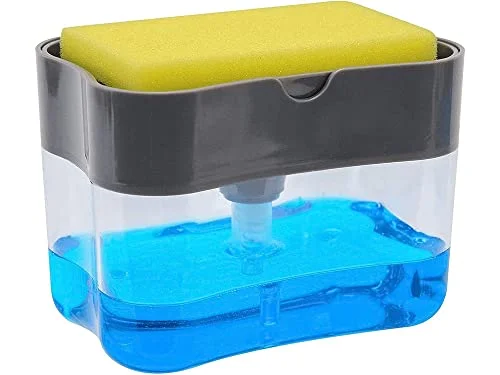 PARENCE. Diskmaskinsdispenser med svamp/svamphållare och tvåldispenser diskbänksorganisatör svamp 3701127513400