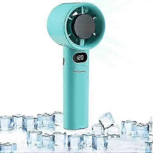 0-120 Kraftfull Handhållen Fläkt med Kylning, Kompakt Mini Turbo Fläkt för Resor, Kontor & Utomhus, USB Uppladdningsbar & Digital Display[D] Cyan LXD-0727954