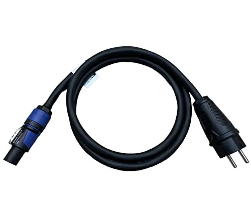 NWP strömkabel 1,5 m powerCON blå till 230 V Schuko kontakt 3 x 2,5 mm² gummislangledning NAC3FXXA W L Power In (blå) 4260596792123