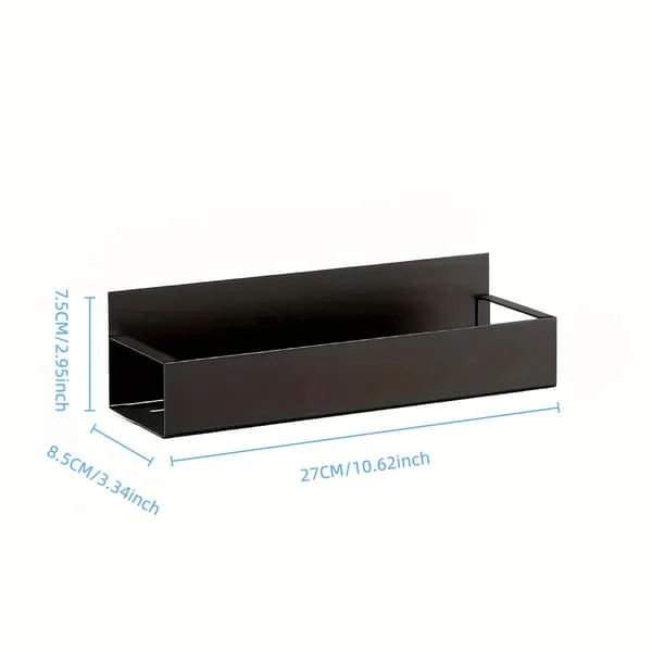 1/2 st Magnetisk Förvaringshylla för Kylskåp & Tvättmaskiner – Enkel Installation utan Borrning, Elegant Svart Metallfinish, Väggmonterad Kryddhylla 1 pc Black (26.92cm) Z-FD-TM-eu-436