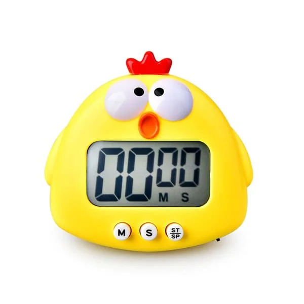 1-pack digital kökstimer med stark magnet ryggstöd Ljudlarm (Yellow Chick) 6938643612264