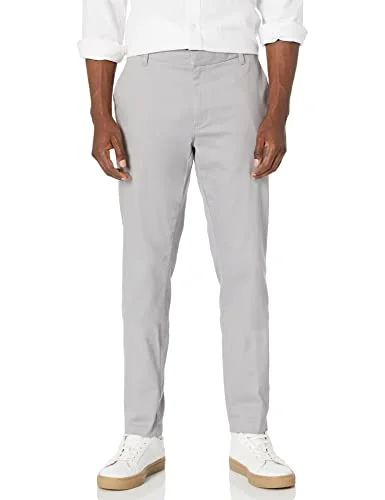 Amazon Essentials Herr Slim Fit Skrynkelbeständig platt framsida stretch Chino byxa, grå, 42 B x 28 L 196433820152