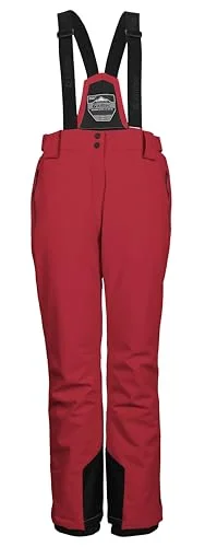 killtec Funktionella dambyxor/skidbyxor med avtagbara remmar, kantskydd och snöfall KSW 249 WMN SKI PNTS, modern röd, 46, 37559-000 4066224540704