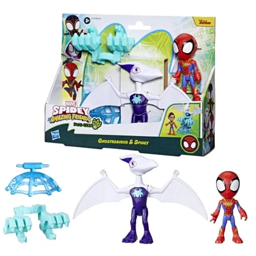 Marvel Spidey och hans supervänner dino Wes Ghostasaurus & Spidey, Spider Man actionfigurer 5010996234834