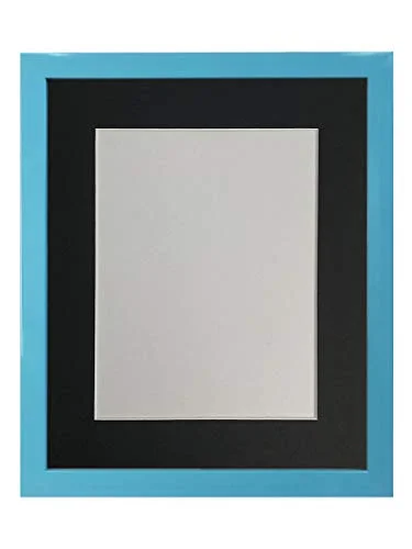 FRAMES BY POST 0,75 tum blå fotoram med svart montering A4 bildstorlek 9 x 15 cm plastglas 5027495750406