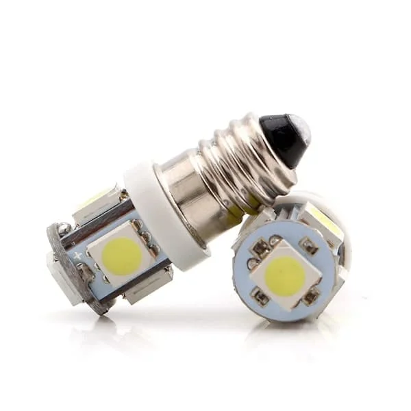 1 såld idag, 10 E10 12V Kallvit LED-lampa 5SMD 0.5W 50LM Lampa duoyun-0610-86