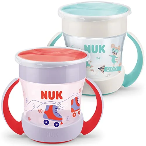 NUK Mini Magic Cup pipmugg 360 spillsäker kant Från 6 månader Lättgreppade handtag BPA fri 160 ml flicka 2 delar 4008600406181