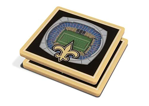NFL New Orleans Saints Unisex YouTheFanNFL 3D StadiumView underlägg, lagfärg, 10 cm x 810689029281