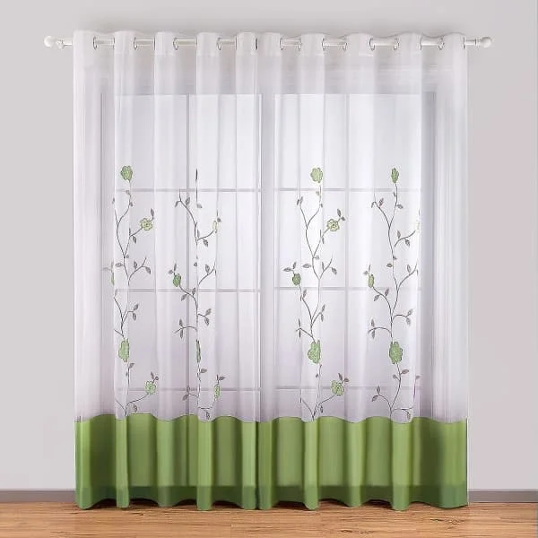 1 st Blommig Broderad Sheer Gardin för Sovrum YG05-77029 1 st Blommig Broderad Sheer Gardin för Sovrum YG05-77029
