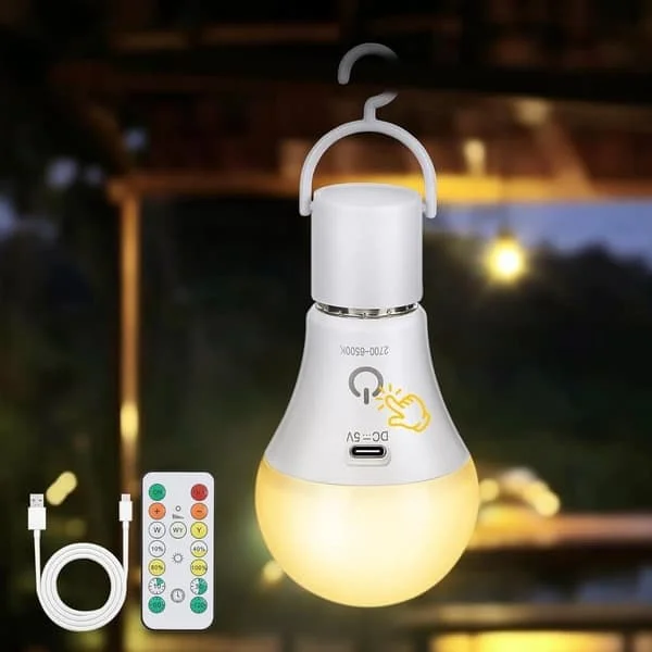 1/2/4-pack Rechargeable LED Lamp with Remote Control – E27, USB, 3 Colors, Dimmable, Touch Control, Outdoor and Emergency Lighting-FM- 1pc Z-FD-MK-L-90411 1/2/4-pack Rechargeable LED Lamp with Remote Control – E27, USB, 3 Colors, Dimmable, Touch Control, Outdoor and Emergency Lighting-FM- 1pc Z-FD-MK-L-90411