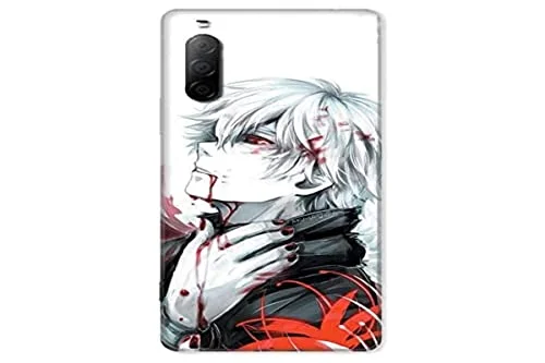 Sony Xperia 10 II fodral manga kaneki vit 3614842756536