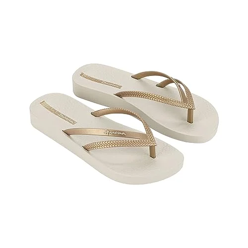 Ipanema Dam Bossa Soft V Fem flipflop, Beige guld, 35/36 EU, EU 4060628347068