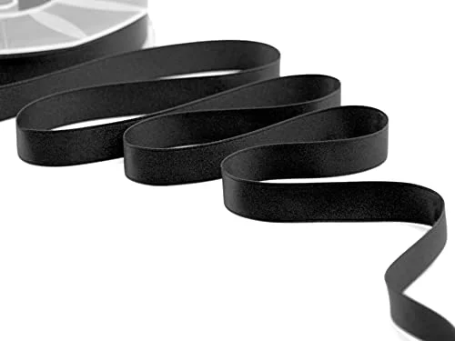 Furlanis Dubbelband Satin, Italiensk Tyg Svart, 16 mm x 25 m 8027335404886