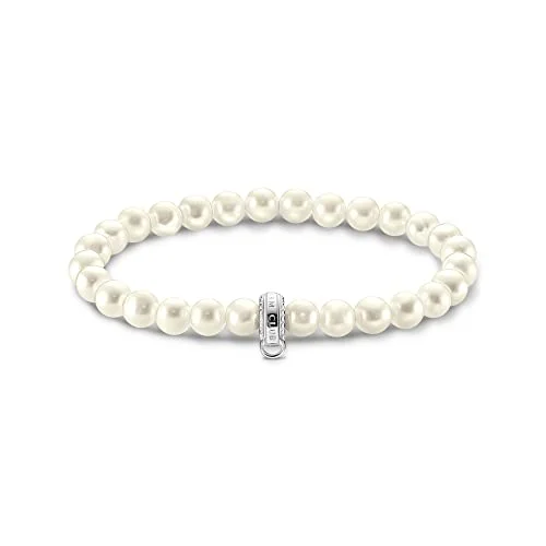 Thomas Sabo berlockarmband pärlor silver X0284 082 14, 19.00 cm, Sterlingsilver, Pärla 4051245543148