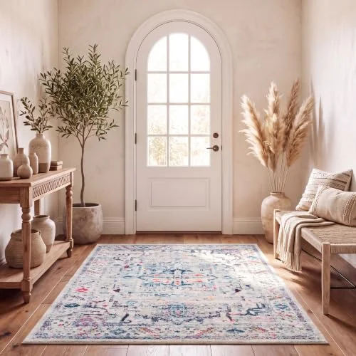 Safavieh MAD929F 5 matta 5'3" x 7'6" Light Grey/Fuchsia 889048579927