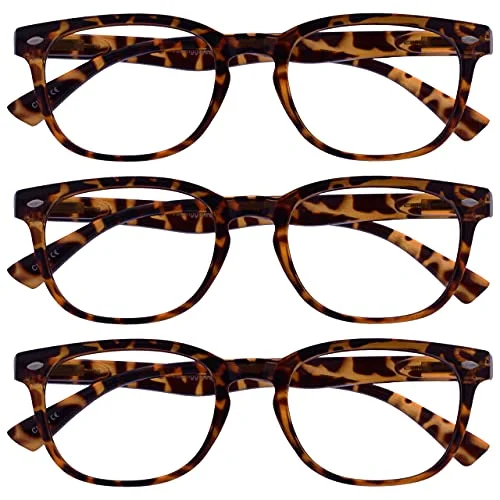 OPULIZE UV läsare brun sköldpaddsskal läsglasögon värde 3 pack designerstil män kvinnor vårgångjärn UVR3PK014 +2,00 5060336907072