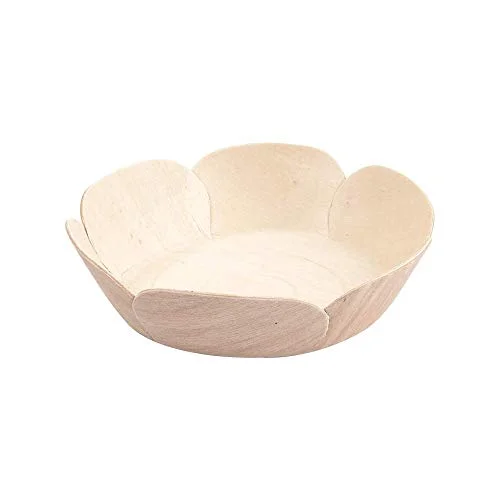 50 enheter skålar "trä" Ø 11,5 x 3 cm naturligt trä 8420499228471