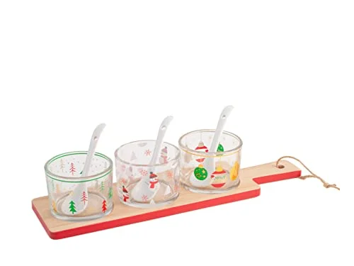H&H Jul Aptier Set 3 koppar, Glas, Bambu Bas, 28x8 cm 8003512763731