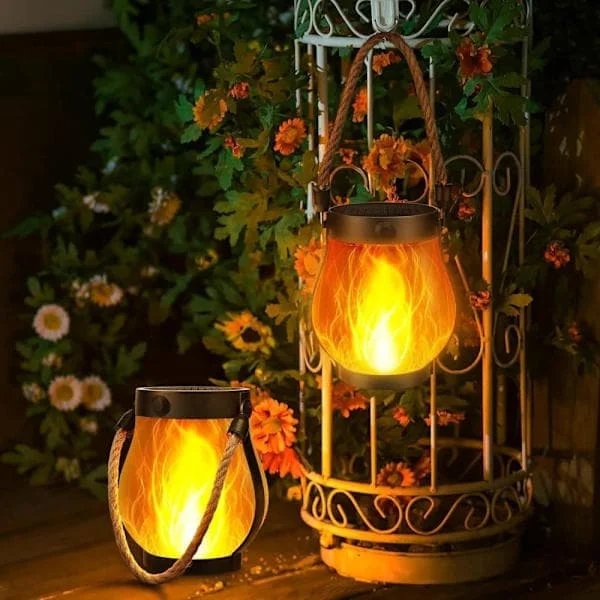 1/2/4-pack Solar Flame Light – Vattentät hänglampa med USB-laddning, Halloween- och trädgårdsdekoration 1-pack 1-Pack Fy13-CJY-LYH04937
