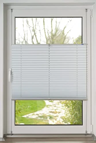 K home KlemmFix Plissee mörkläggning, vit/silver baksida, 120 x 130 cm 4260685146509