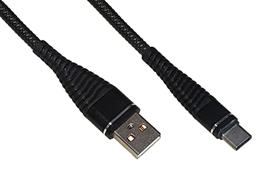 LINK LKGZ91 Usb Type C" Mt 1.2 Svart Spiralkabel med flexibelt skydd på kontakten 8028400081605