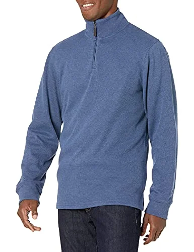 Amazon Essentials Herr kvarts dragkedja fransk ribbtröja, blå ljung, medium 193548625436
