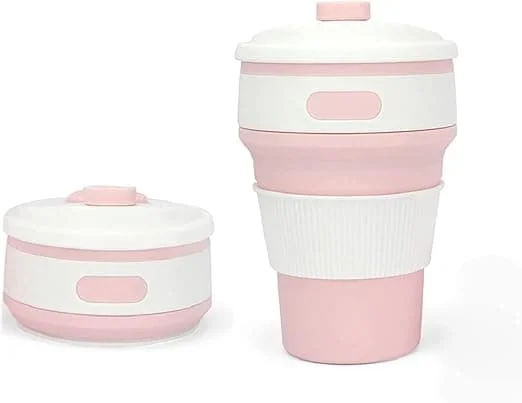 1 350 ml rosa hopfällbar kopp multifunktionell hopfällbar resekopp FR003877SR 1 350 ml rosa hopfällbar kopp multifunktionell hopfällbar resekopp FR003877SR