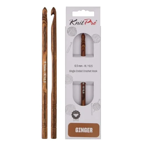 KnitPro Ginger Trä (6.50mm) Enkeländad Handgjord Virknål 1 8907628010683