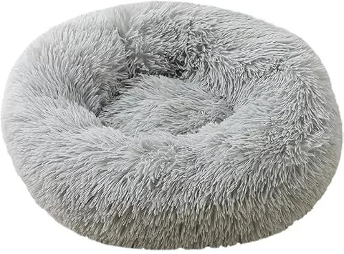 Astorpet Säng för hundar och katter Donut Cush Bed Stora medelstora små husdjur Bekväma bekväma, tvättbara (Mörkgrå, M) 8436605694818